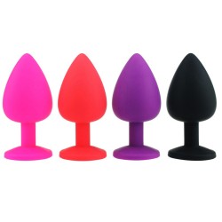 geisha ball silicone butt plug with diamond