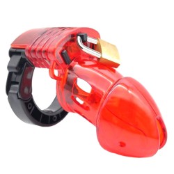 adjustable male cock cuff chastity device red