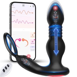 thrusting vibrating 7 modes with cock ring anal plug